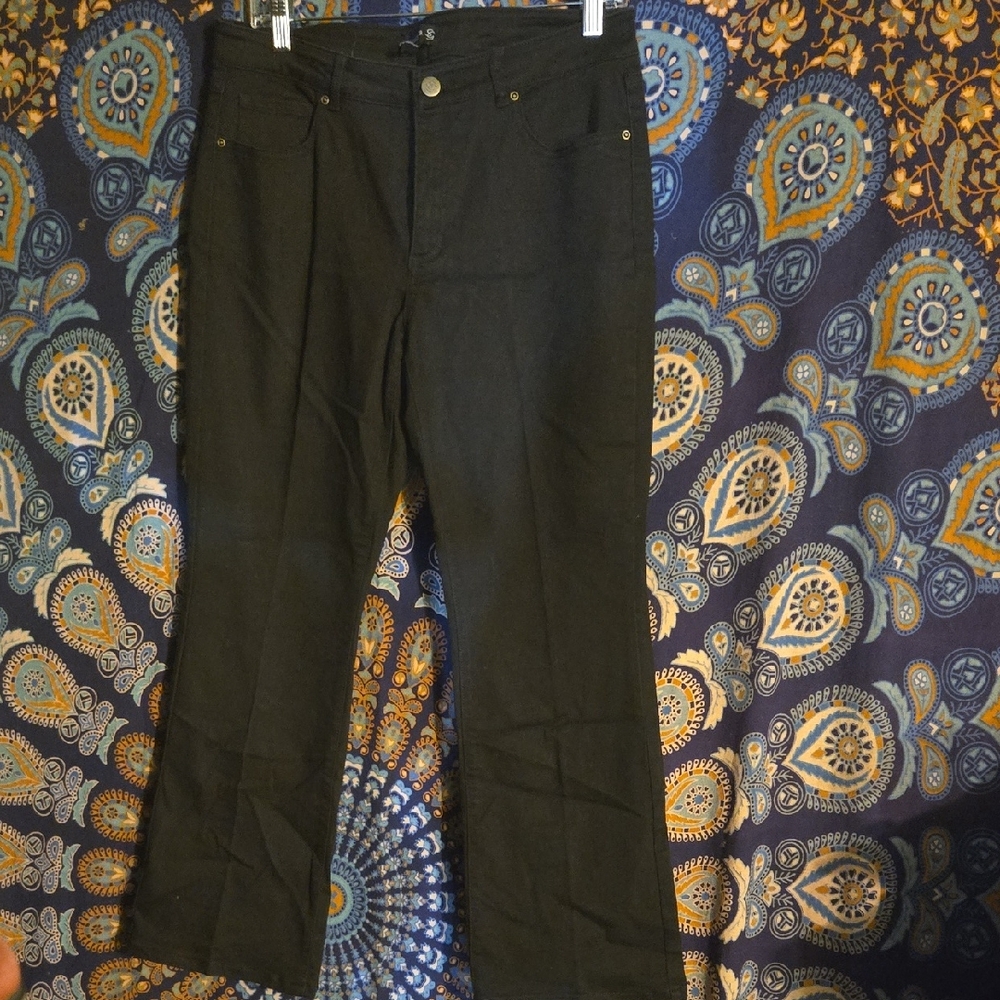 Susan Graver Black Jeans Bootcut 10P